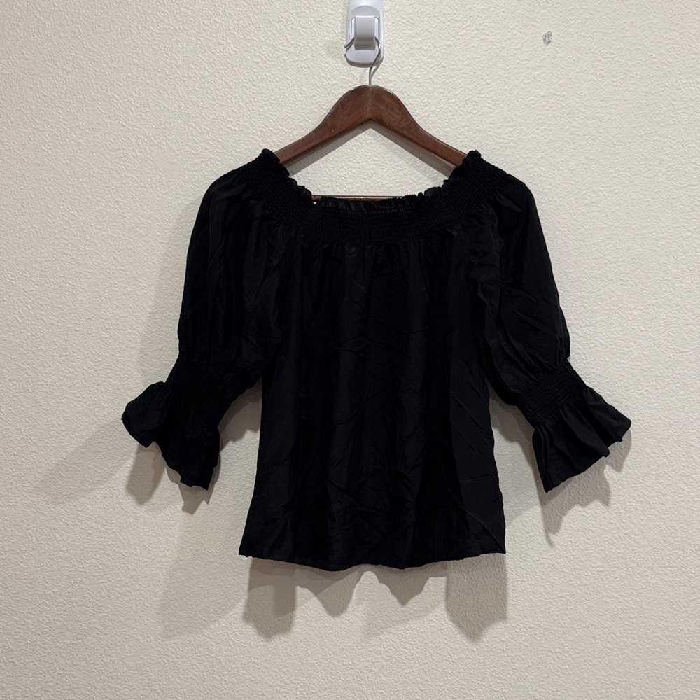 7 For All Mankind Elegant Black Blouse - Picture 5 of 10